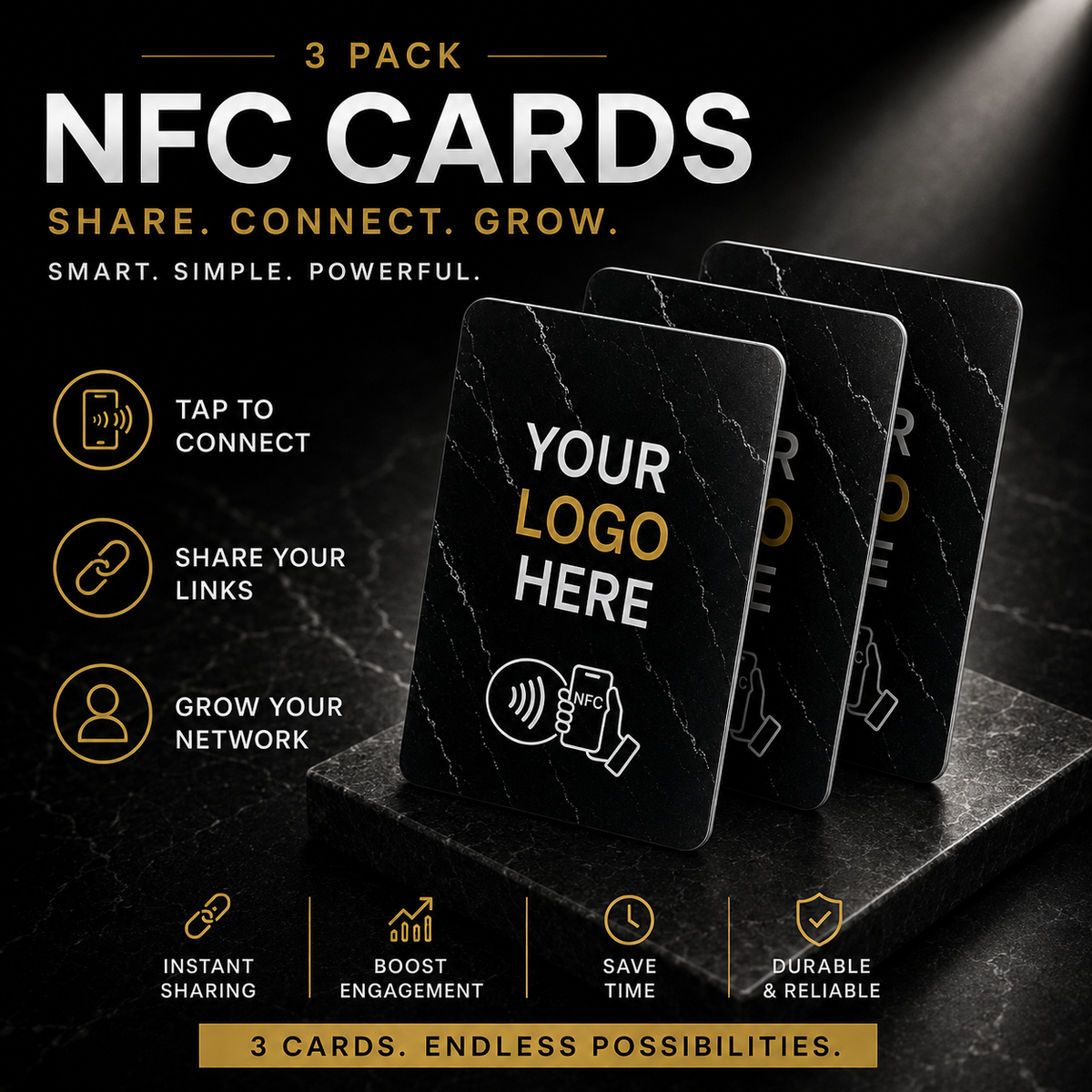 NFC Card Bundles — Pack of 3